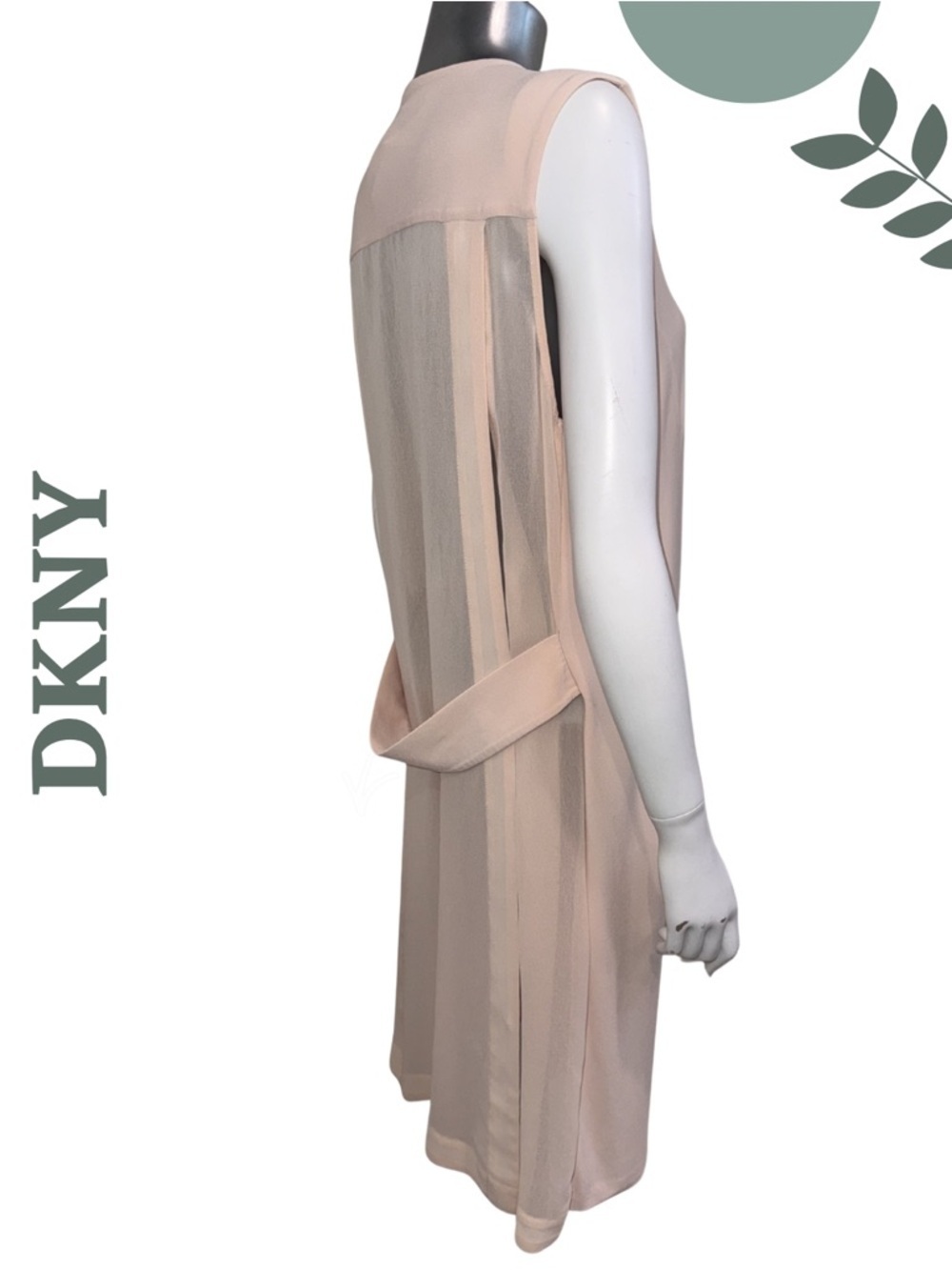 DKNY Blush Pink Sleeveless Duster Vest Size Medium - Picture 4 of 7